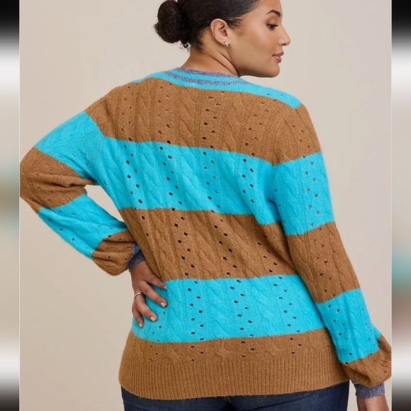 Brown and Blue Striped Cardigan - Picture 5 of 8